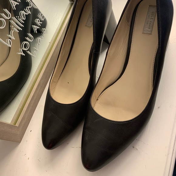 Cole Hann Black Block Heel - Picture 2 of 4